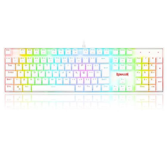 Imagem de Teclado Mecânico Redragon Mitra - ABNT2 - RGB Chroma - Switch Vermelho - Branco - K551W-RGB