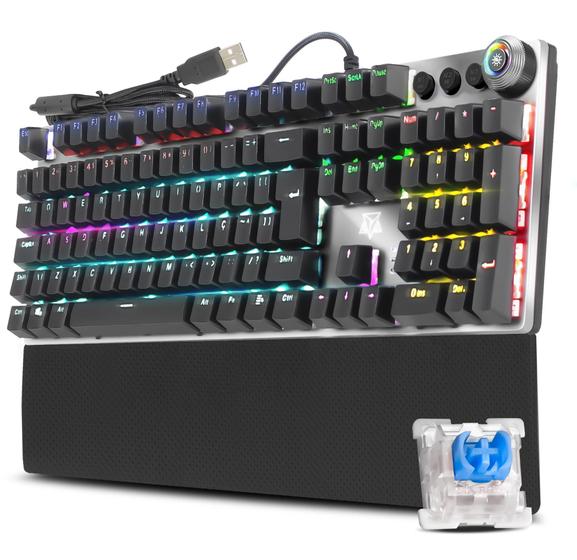Teclado Mecânico RGB Notebook Qwerty Switch Blue Apoio de Pulso Computador PC Gamer é ruim? Teclado Mecânico RGB Notebook Qwerty Switch Blue Apoio de Pulso Computador PC Gamer é boa?