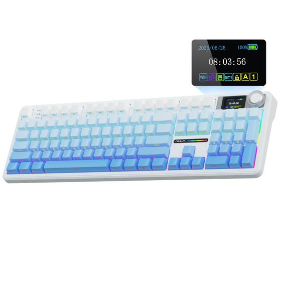 Imagem de Teclado mecânico sem fio AULA F108 PRO com bateria de 8000mAh