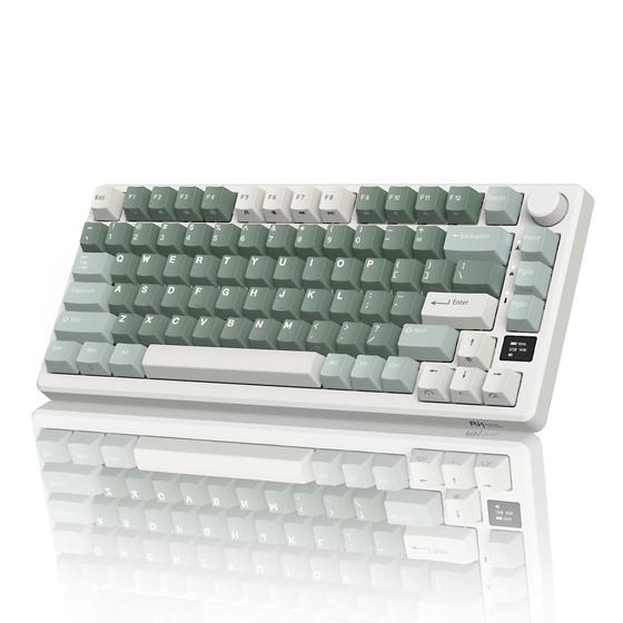 Imagem de Teclado Mecânico Sem Fio RK ROYAL KLUDGE M75 - Verde Pálido