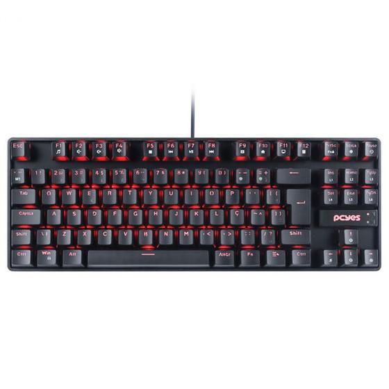 Imagem de Teclado mecanico tkl neron black outemu brown hotswap led vermelho - pnohbwv - abnt2