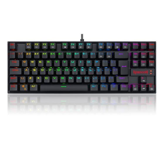 Imagem de Teclado mecanico usb gamer kumara rgb switch black redragon k552rgb-1 preto