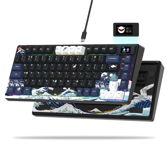 Imagem de Teclado Mecânico XVX/Womier S-K80 75% - RGB com Tela OLED Colorida