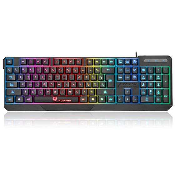 Imagem de Teclado Membrana Motospeed K70 Gamer Preto Rainbow