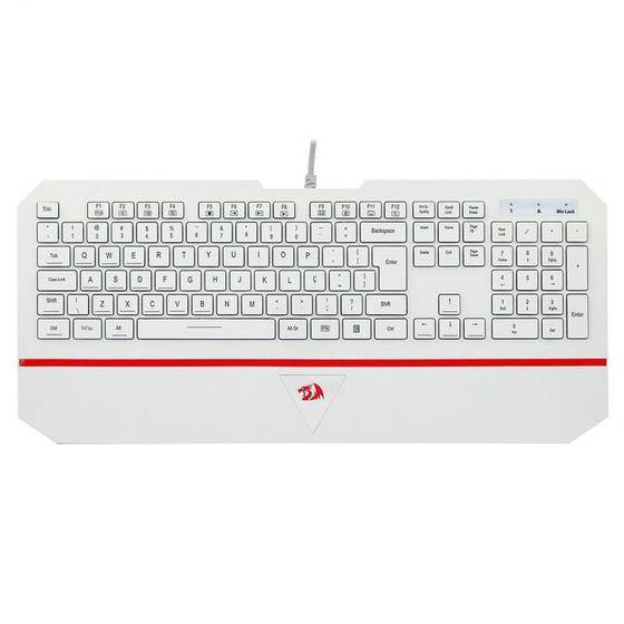 Teclado Membrana Redragon Karura 2, Apoio de Pulso, Atalhos Multimídas, ABNT2, Branco - K502W-N Menor preço em Teclado Membrana Redragon Karura 2, Apoio de Pulso, Atalhos Multimídas, ABNT2, Branco - K502W-N