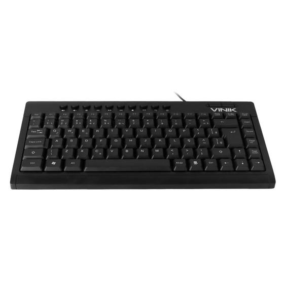 Imagem de Teclado Mini 65% Gamer/Escritório Com 10 Teclas Multimídia Design  Slim Ergonômico Cabo 1,8 Metros Resistente a Derramamento de Líquidos