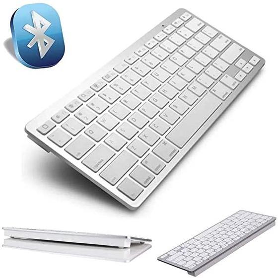 Imagem de Teclado Mini Slim USB Preto bluetooth Android ios pc Teclado sem fio Bluetooth Universal pc tablet celular