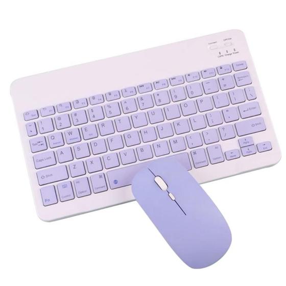 Imagem de Teclado + Mouse Bluetooth Lilás Fire HD8 2022  Sem fio