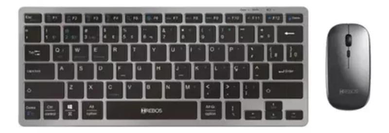 Imagem de Teclado+mouse Brushed Black Wireless Desing Moderno Hs-525k