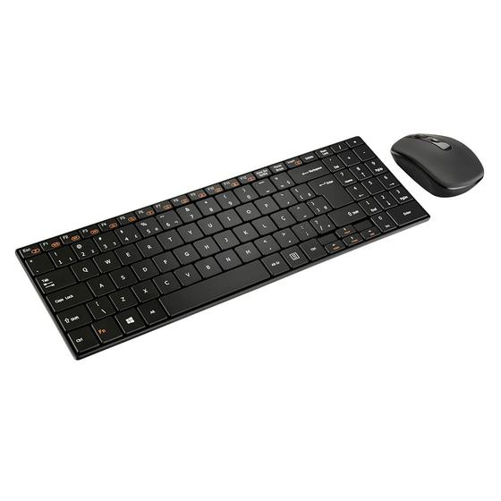 Imagem de Teclado & Mouse sem Fio 2.4GHZ Multimidia USB SLIM Preto TC202