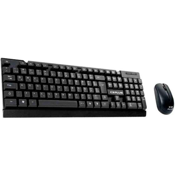 Imagem de Teclado + Mouse Sem Fio C3Plus, ABNT2 - K-W11BKV2 - C3 Plus