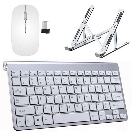 Imagem de Teclado Mouse Slim E Suporte Branco Para Notebook Asus