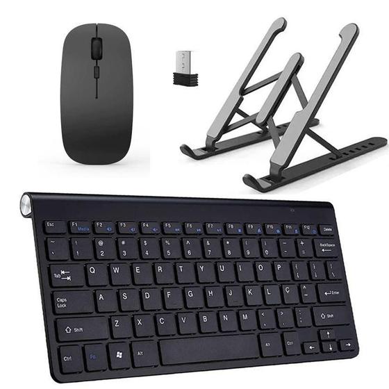 Imagem de Teclado Mouse Slim E Suporte Preto Para Notebook Msi