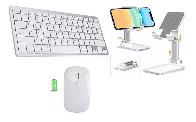 Imagem de Teclado Mouse Suporte Kit Galaxy A8 X200/X205 10,5 Branco