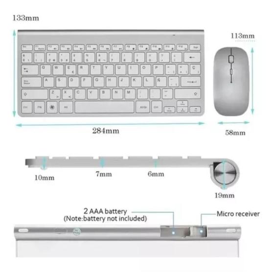 Imagem de Teclado Mouse Wireless Kit iPad Android Phone Smartv Nf Compacto