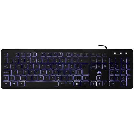 Imagem de Teclado Mtek KB-7269L Portugues USB com Backlight - Preto