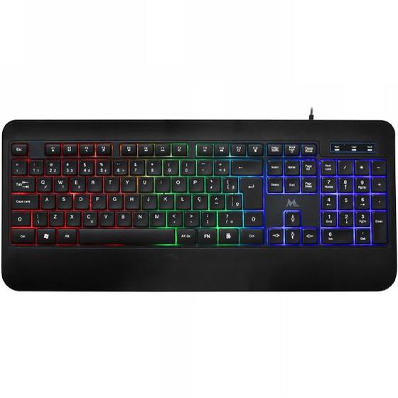 Imagem de Teclado Mtek KB-7701LR Portugues USB com Backlight Rainbow - Preto