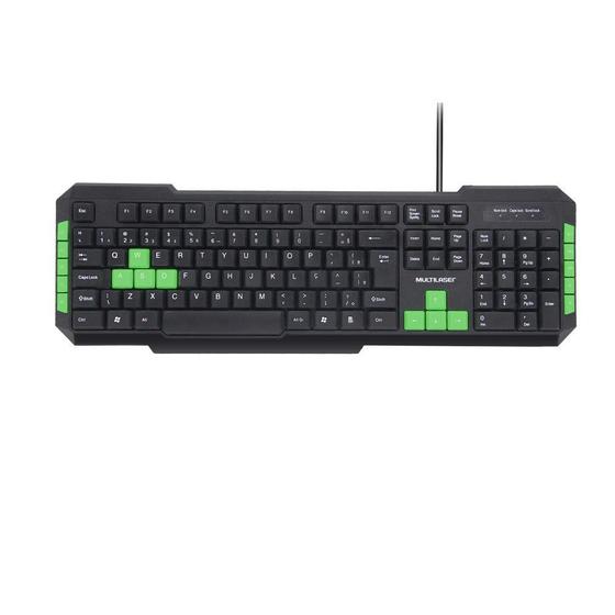 Teclado Multimídia Gamer teclas verdes USB - TC201 é boa?