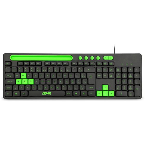 Imagem de Teclado multimidia gamer usb verde tc265