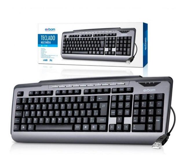 Teclado Multimídia USB Semi Mecânico no Padrão ABNT Menor preço em Teclado Multimídia USB Semi Mecânico no Padrão ABNT