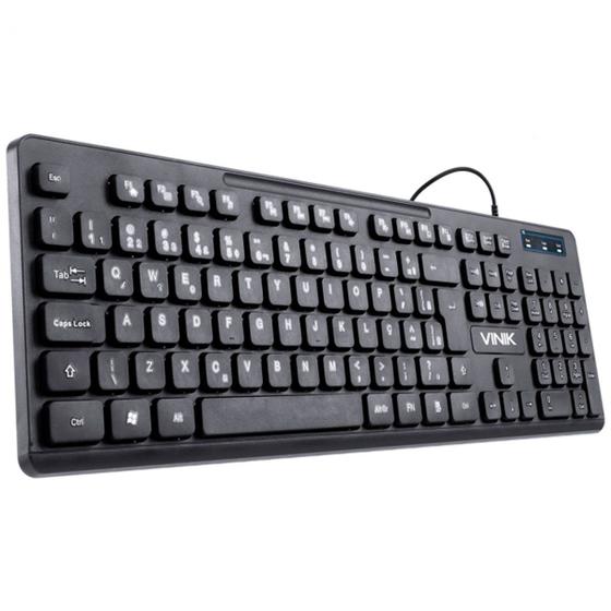 Imagem de Teclado Multimídia Vinik TC100, USB, Slim, ABNT2, Preto