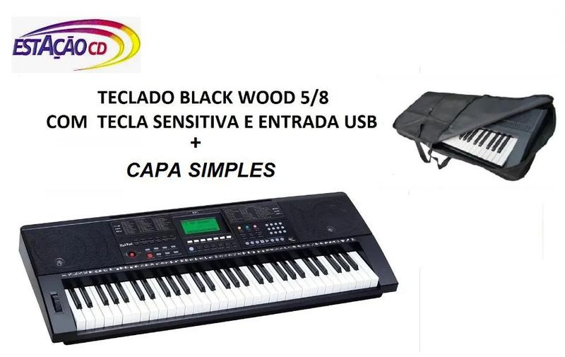 Imagem de Teclado Musical 5/8 Black Wood 61 teclas (c/sensibilidade)