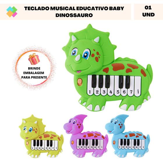 Imagem de Teclado Musical Dinossauro Baby Brinquedo Infantil Educativo - Dayu