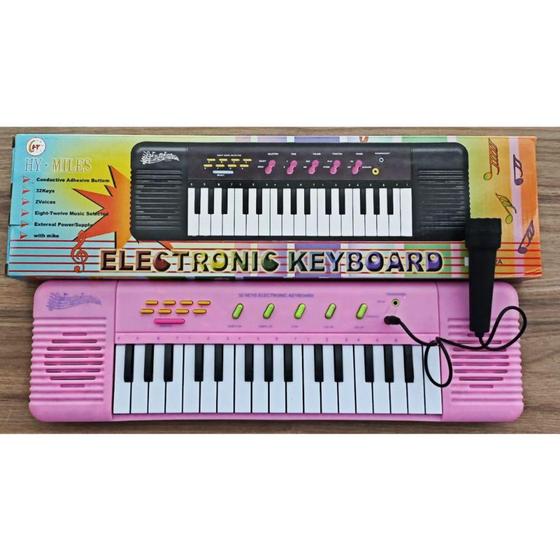 Imagem de Teclado musical infantil com mic. - 32 teclas - rosa - SH