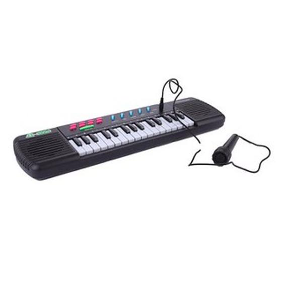 Imagem de Teclado Musical Infantil com Microfone Preto  - 56571