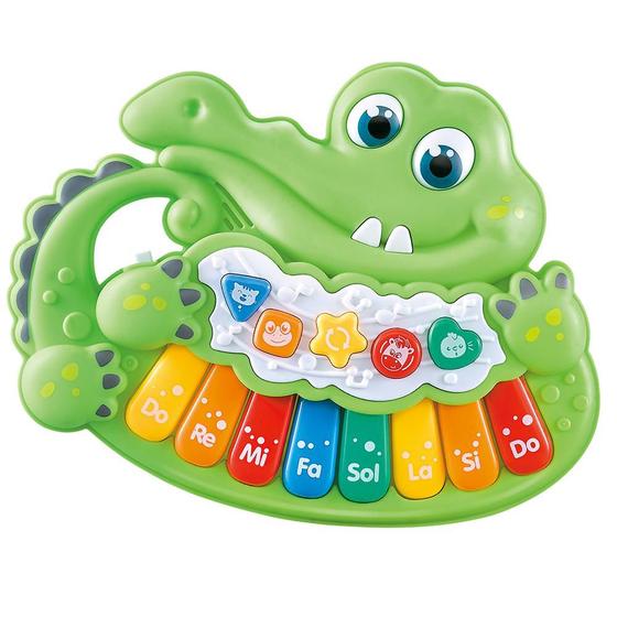 Imagem de Teclado Musical Infantil Crocodilo Colorido - Shiny Toys