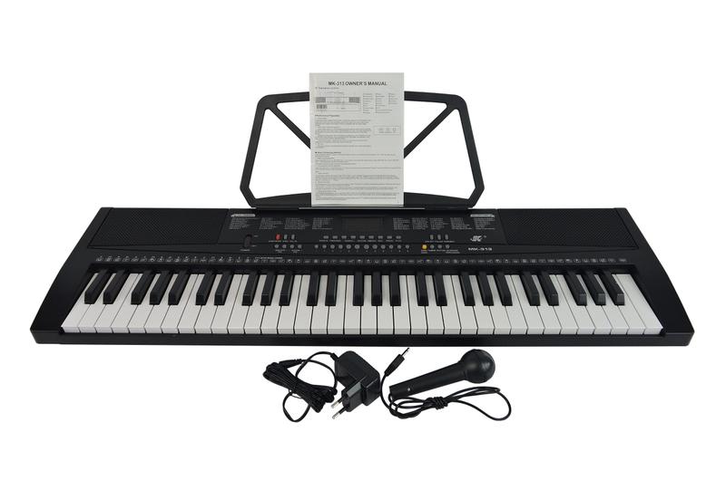 Imagem de Teclado Musical Infantil Meike 61 Teclas MK-313 Kids - Visor LED + Fonte Bivolt + Suporte Partitura