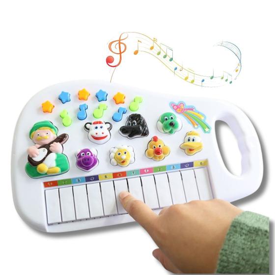 Imagem de Teclado Musical Piano Infantil Criança Bebê Luz Com Som de Animais Bichos Tecladinho
