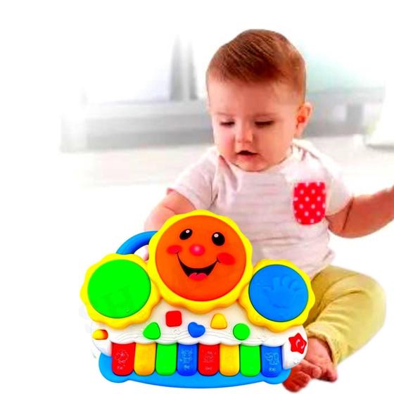 Imagem de Teclado Musical Piano Infantil Criança Bebê Piano Som Divertido Luz Sensorial - Fun Time