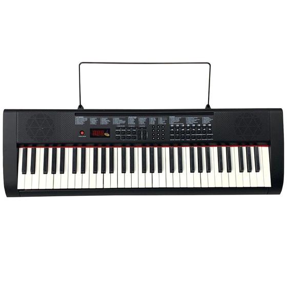 Imagem de Teclado Musical Queens 61 teclas Semi Profissional Max Evolux Versátil Diversos Ritmos Painel Digital Controle de Velocidade Preto