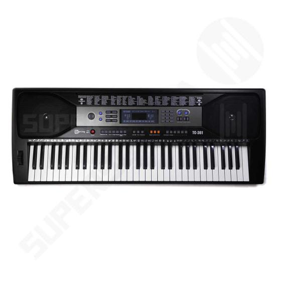 Imagem de Teclado Musical Spring TC 361 61 Teclas Sensitivas + Fonte + Suporte Partituras