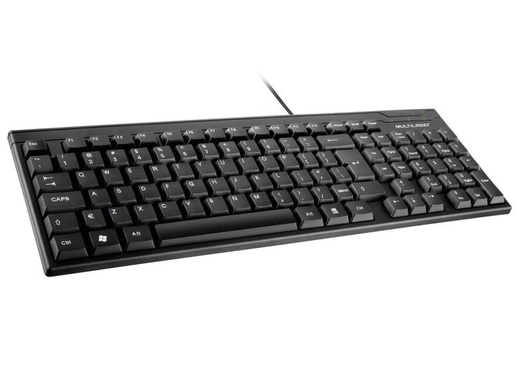 Imagem de Teclado Mutilaser TC193 Português ABNT2 com Ç Com Fio Conexão USB Perfil Slim Resistente à água