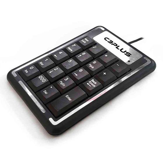 Imagem de Teclado Númerico C3Plus, USB, Preto - KN-11BK