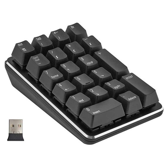 Imagem de Teclado Numérico Mecânico Sem Fio Wokex - Switch Vermelho