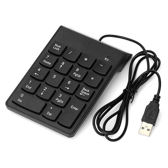 Teclado Numérico Usb 2.0 Com Fio e 18 Teclas - PONTO DO NERD Imagem de Teclado Numérico Usb 2.0 Com Fio e 18 Teclas