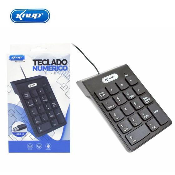 Imagem de Teclado Numérico Usb 2.0 Kp-2003a Knup Com Fio e  18 Teclas