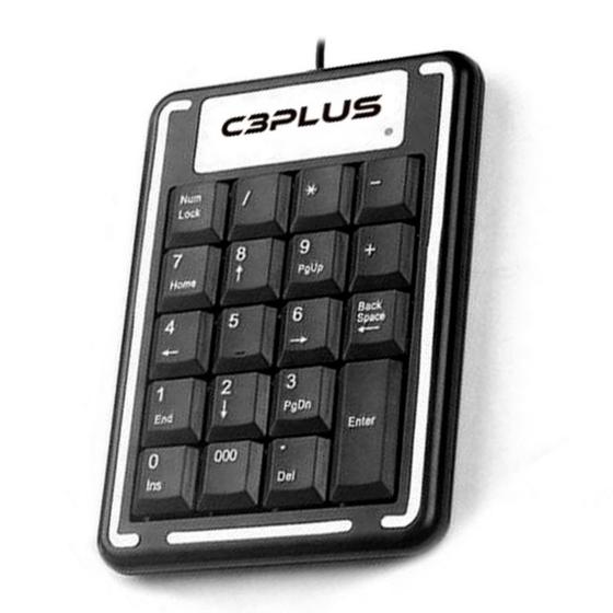 Imagem de Teclado Numérico USB Preto C3Plus - KN-11BK