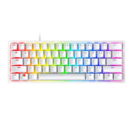 Imagem de Teclado Óptico-Mecânico Gamer Razer Huntsman Mini, Chroma, Razer Switch Red, US, Mercury White - RZ03-03390400-R3M1