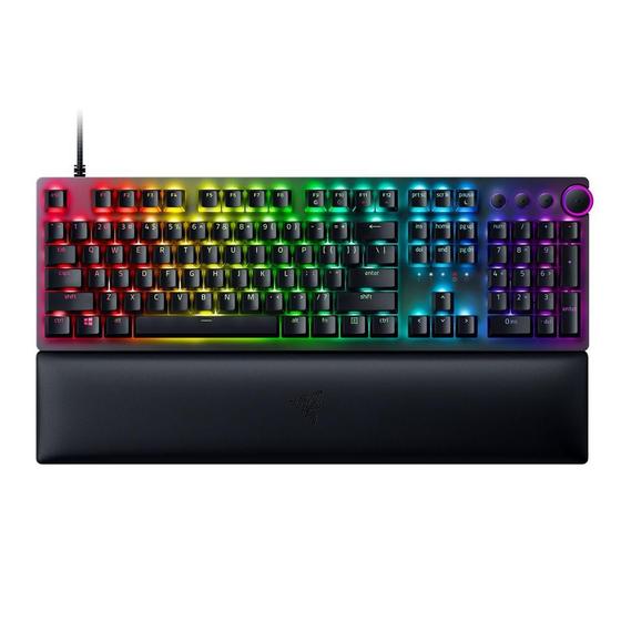 Imagem de Teclado Óptico Mecânico Gamer Razer Huntsman V2, Chroma RGB, Switch Razer Roxo, US, Preto - RZ03-03930400-R3U1