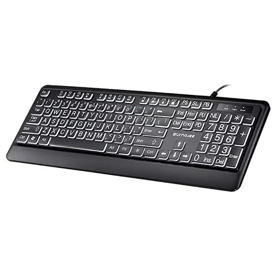 Teclado para Baixa Visão Letras Grandes Com Led Retroiluminado Menor preço em Teclado para Baixa Visão Letras Grandes Com Led Retroiluminado
