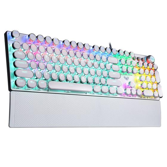 Imagem de Teclado para jogos AULA F2088 Estilo de máquina de escrever com LED arco-íris