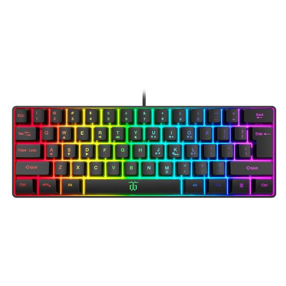 Imagem de Teclado para jogos Snpurdiri 60% RGB Compact Wired White