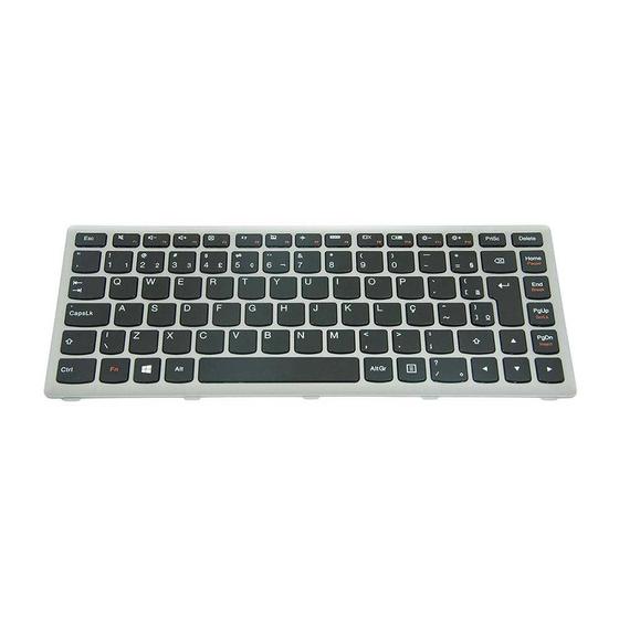 Imagem de Teclado para Notebook bringIT compatível com bringIT compatível com bringIT compatível com Lenovo Ideapad S400 59339693  Preto ABNT2