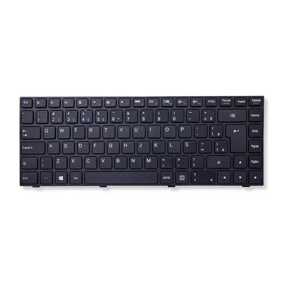 Imagem de Teclado para Notebook bringIT compatível com Lenovo Ideapad 100-14iby  Preto ABNT2