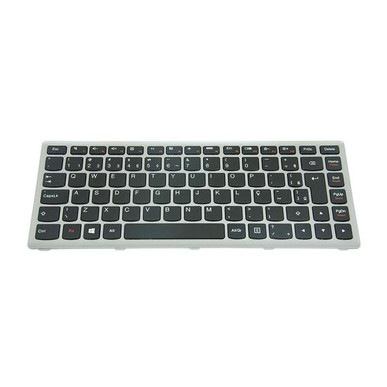 Imagem de Teclado para Notebook bringIT compatível com Lenovo Ultrabook S300 S400  Preto ABNT2