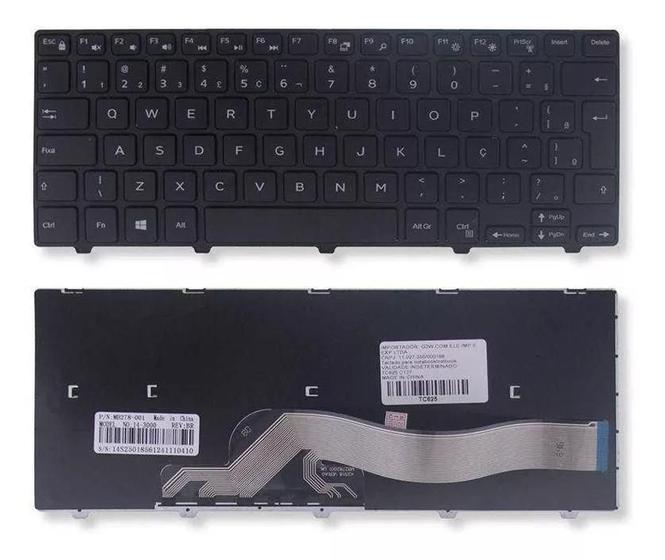 Imagem de Teclado Para Notebook Dell Inspiron 14 Série 5000 Dell i14-5447-A10 14-5447-A10, Cor Preto